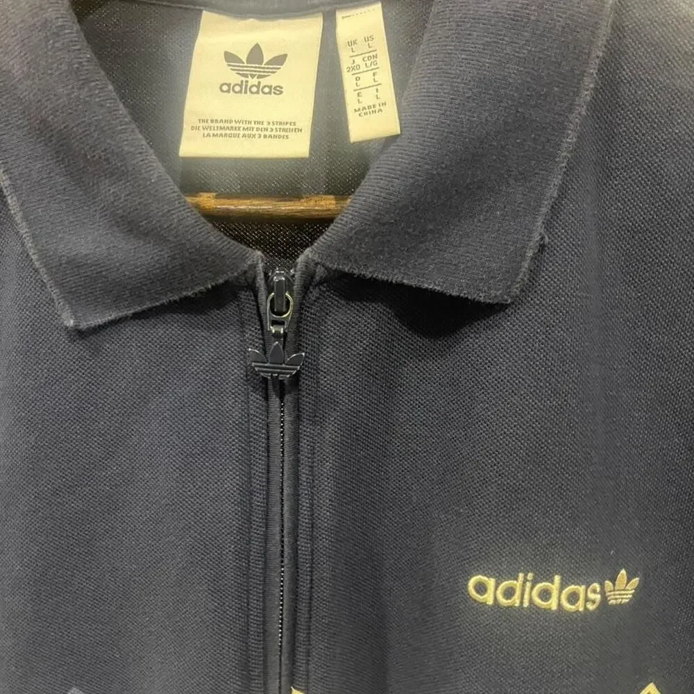 Adidas Men's Navy and Blue Polo-shirts